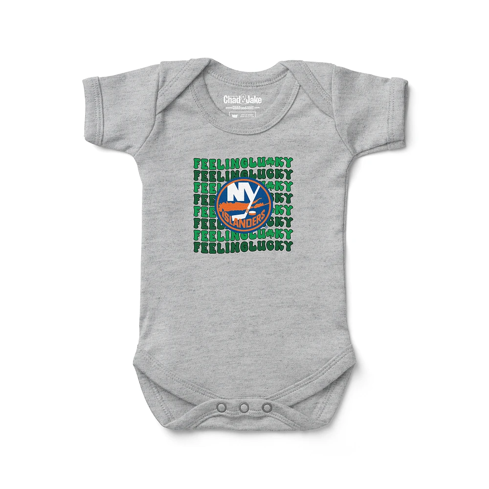 Infant Chad & Jake Heather Gray New York Islanders Feeling Lucky Bodysuit