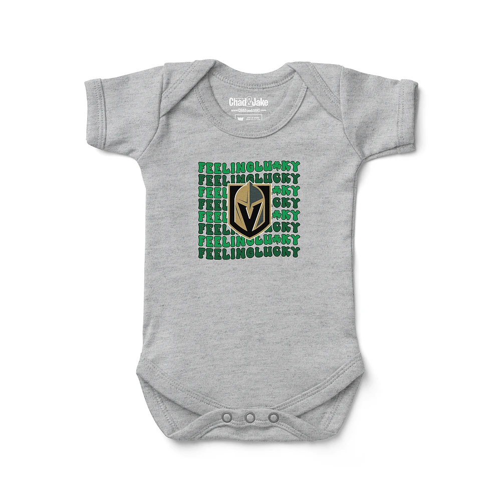 Newborn Chad & Jake Heather Gray Vegas Golden Knights Feeling Lucky Bodysuit
