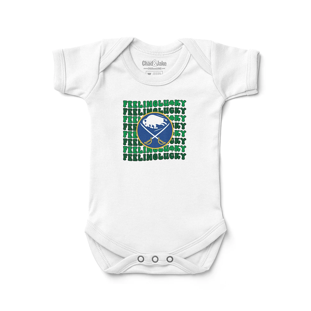 Newborn Chad & Jake White Buffalo Sabres Feeling Lucky Bodysuit
