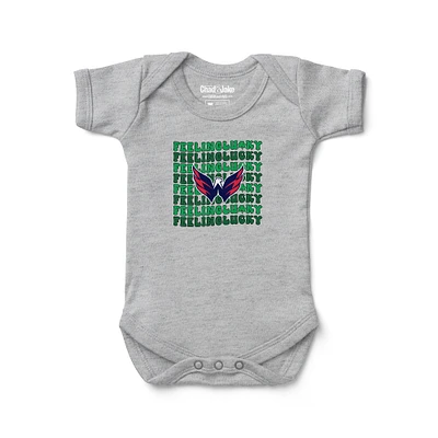 Newborn Chad & Jake Heather Gray Washington Capitals Feeling Lucky Bodysuit