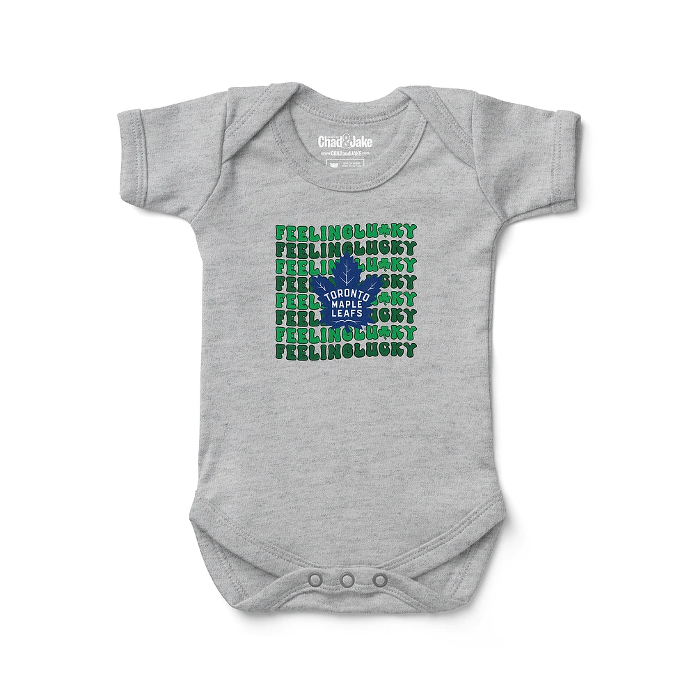 Newborn Chad & Jake Heather Gray Toronto Maple Leafs Feeling Lucky Bodysuit