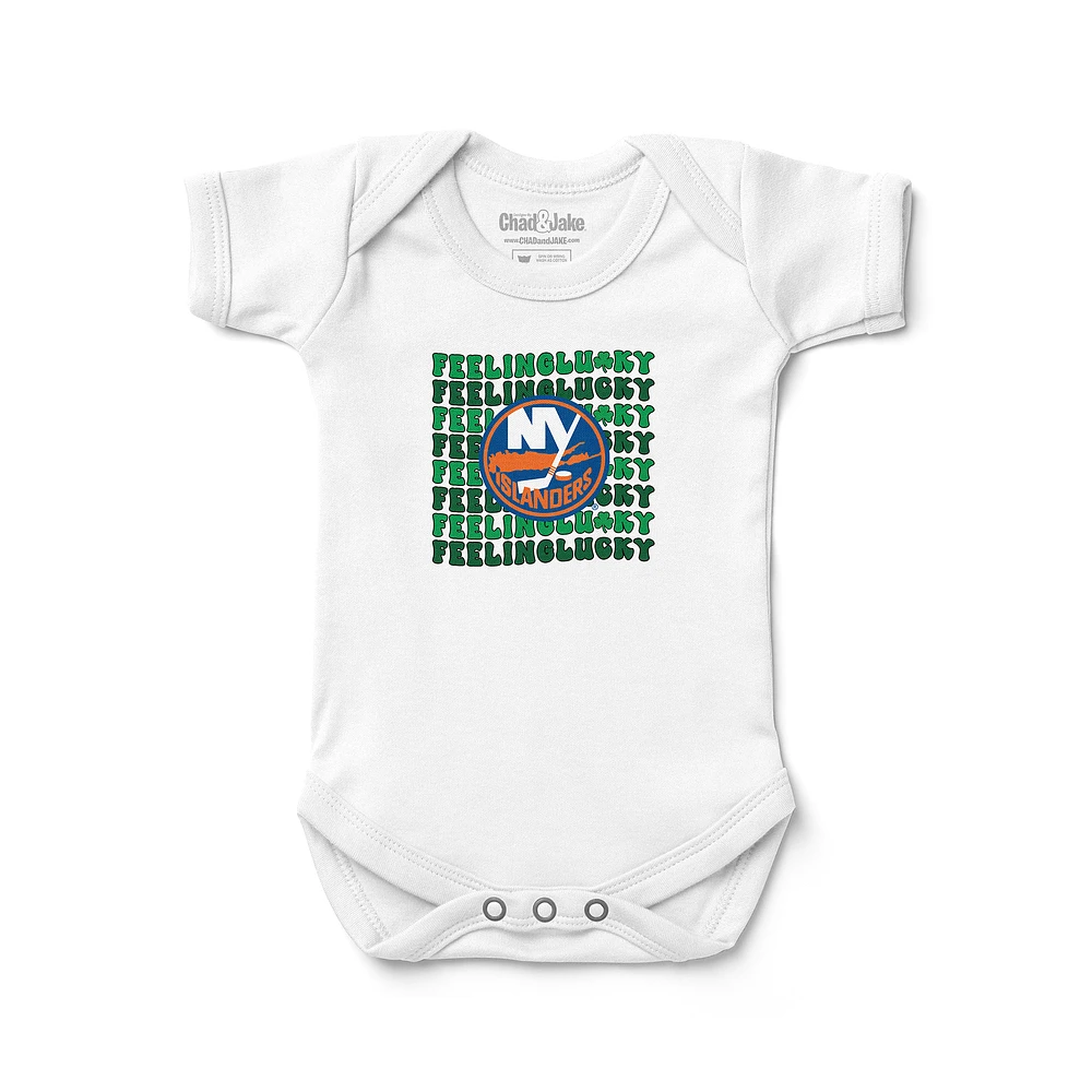 Newborn Chad & Jake White New York Islanders Feeling Lucky Bodysuit