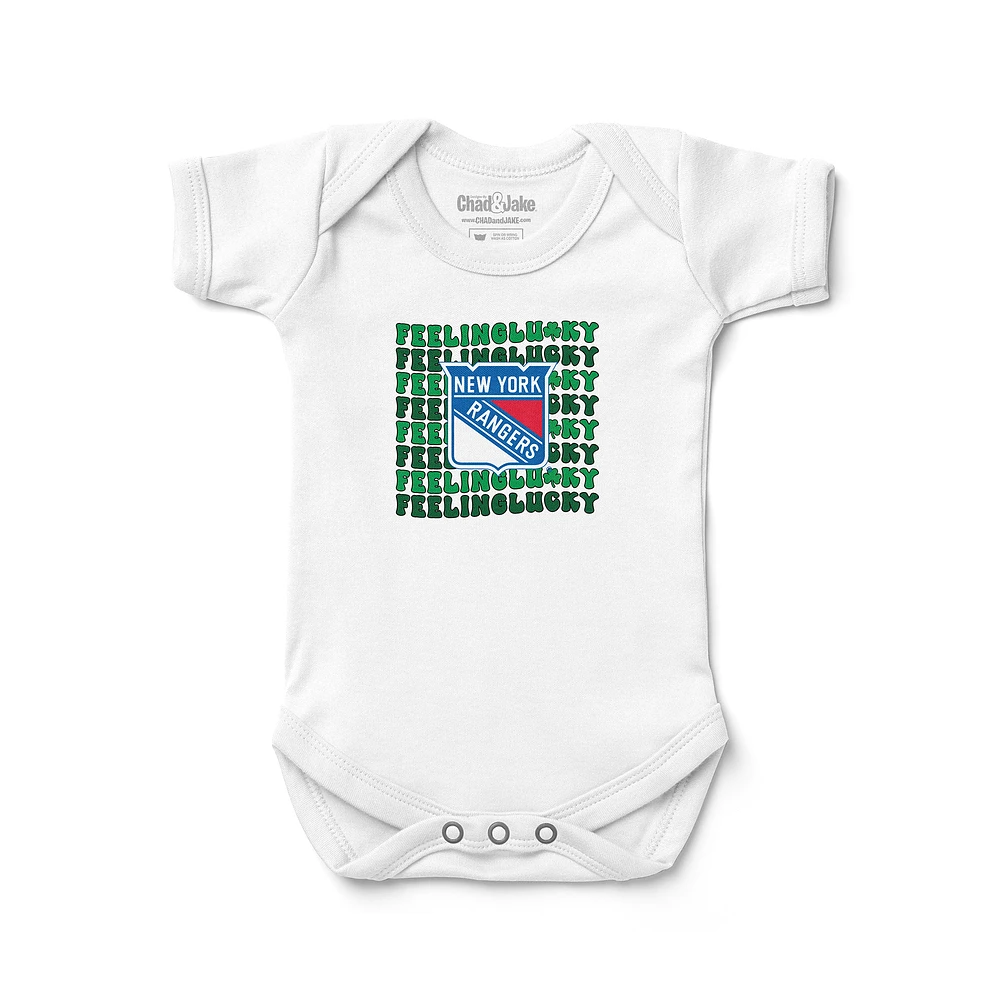 Newborn Chad & Jake White New York Rangers Feeling Lucky Bodysuit