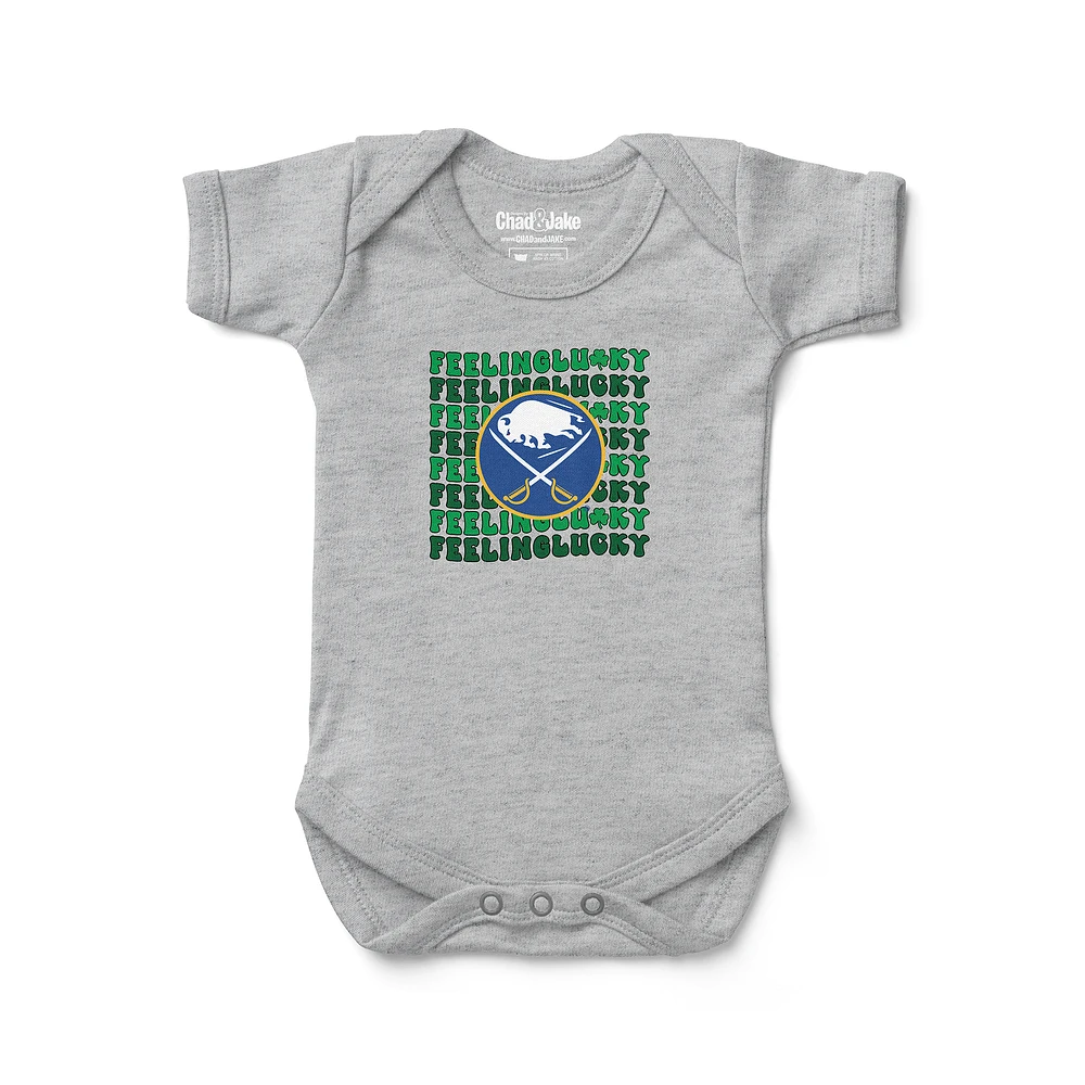 Newborn Chad & Jake Heather Gray Buffalo Sabres Feeling Lucky Bodysuit