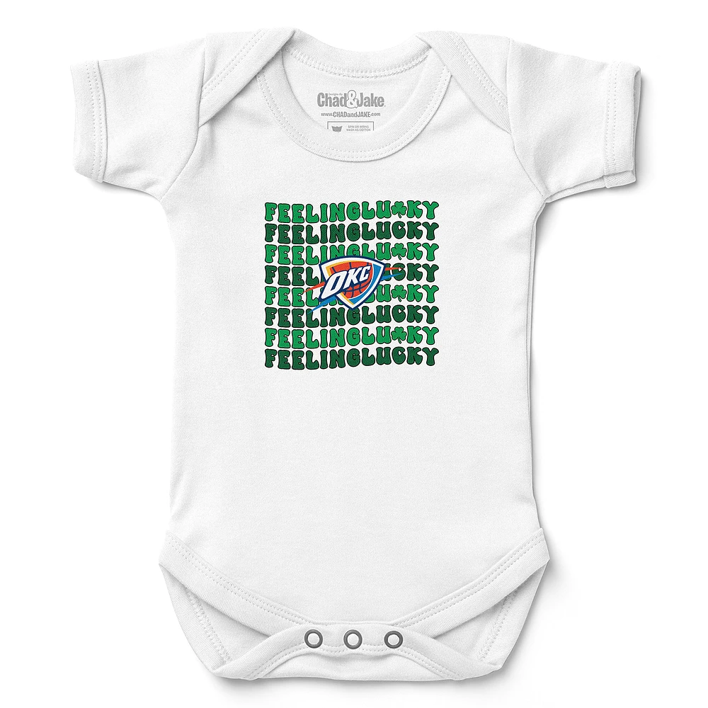 Newborn & Infant Chad Jake White Oklahoma City Thunder St. Patrick's Day Feeling Lucky Bodysuit