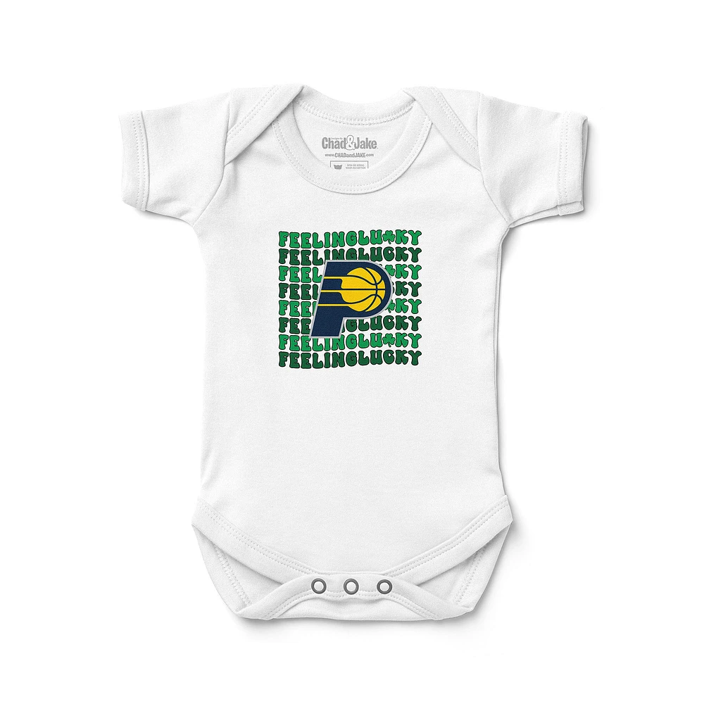 Newborn & Infant Chad Jake White Indiana Pacers St. Patrick's Day Feeling Lucky Bodysuit
