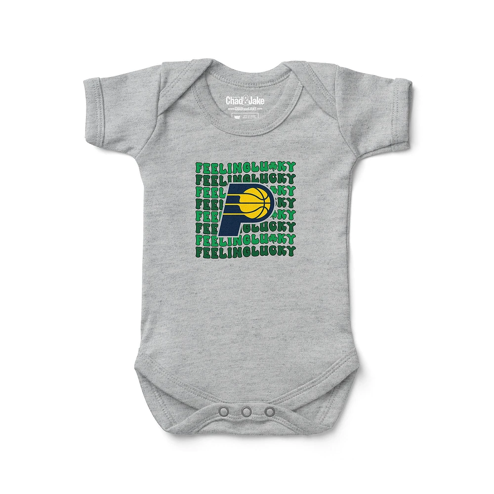 Newborn & Infant Chad Jake Heather Gray Indiana Pacers St. Patrick's Day Feeling Lucky Bodysuit