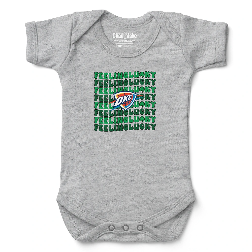 Newborn & Infant Chad Jake Heather Gray Oklahoma City Thunder St. Patrick's Day Feeling Lucky Bodysuit