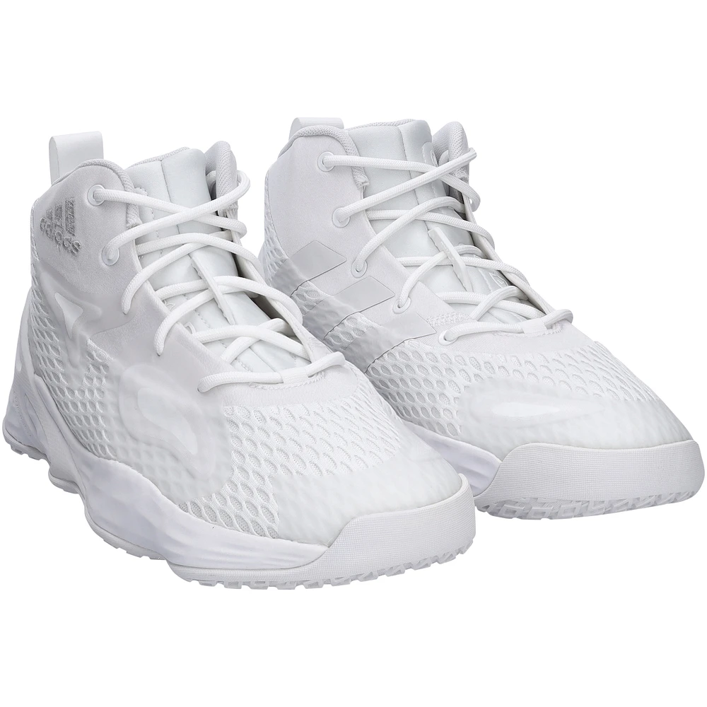 Kansas Jayhawks Team-Issued White Exhibit A adidas Shoes from the Basketball Program