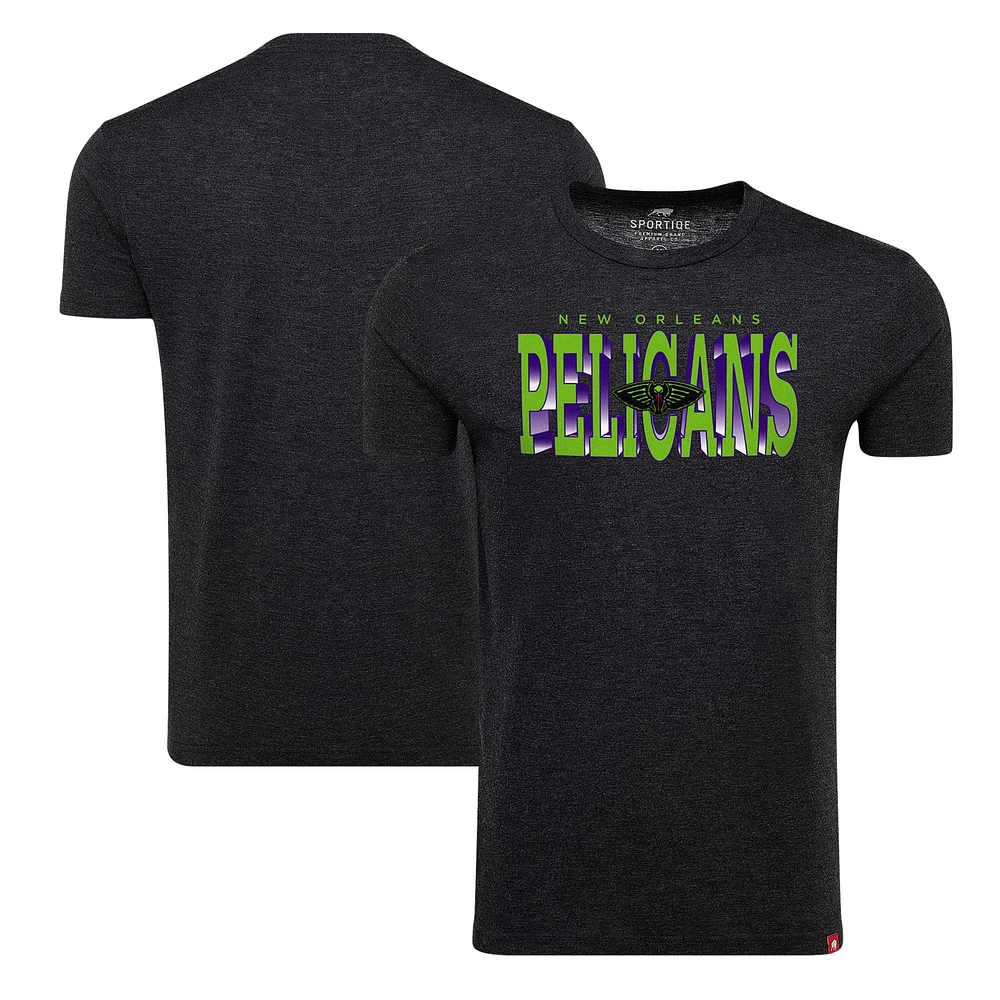 Men's Sportiqe Heather Black New Orleans Pelicans City Edition Comfy Tri-Blend T-Shirt