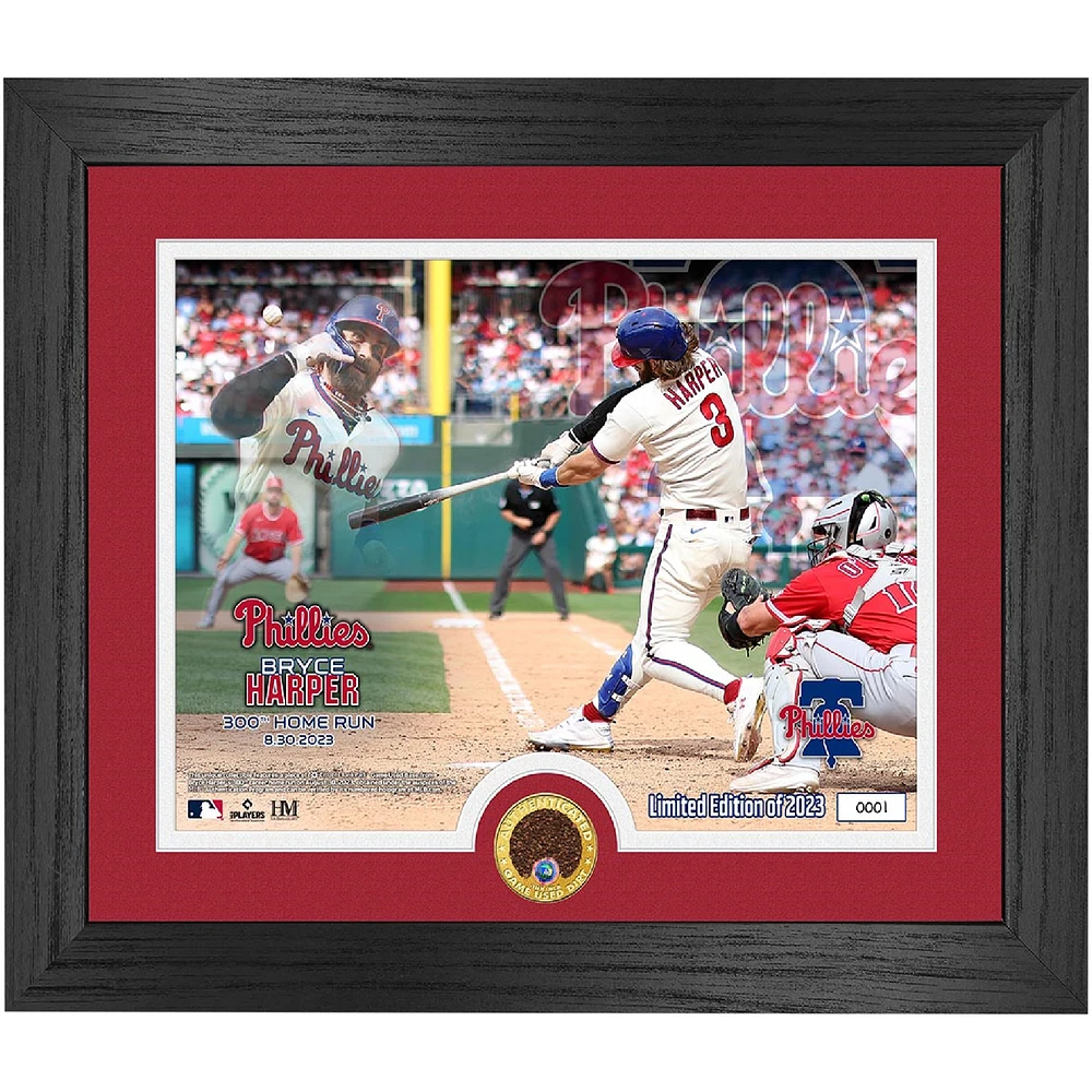 Philadelphia Phillies Bryce Harper 300th HR Dirt Frame