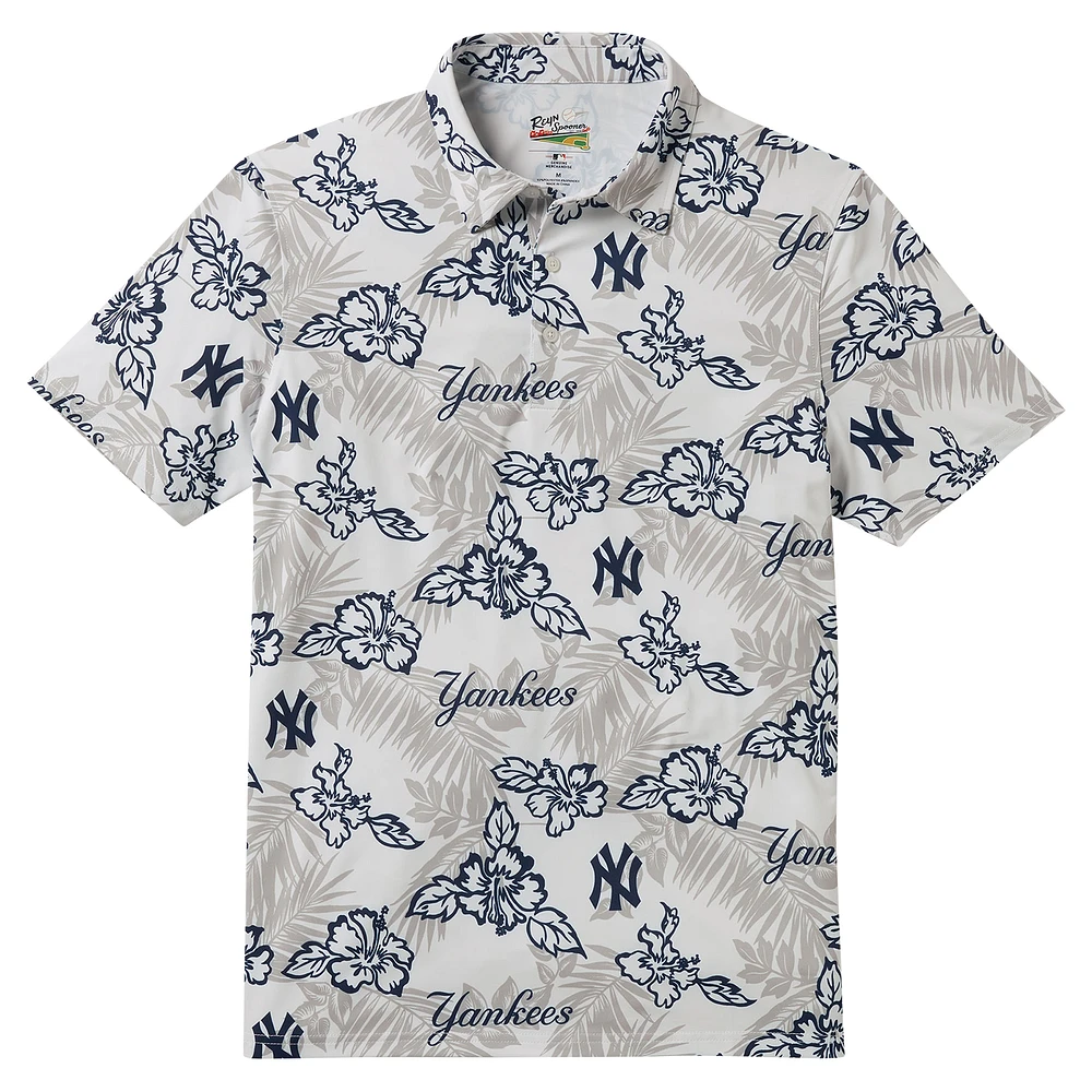 Men's Reyn Spooner White New York Yankees Pua Performance Polo