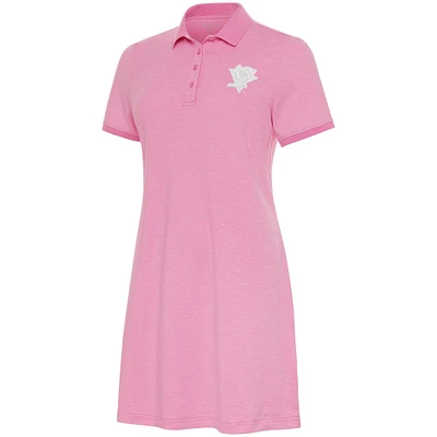 Women's Antigua Pink Pittsburgh Penguins White Logo Play Through Polo Dress