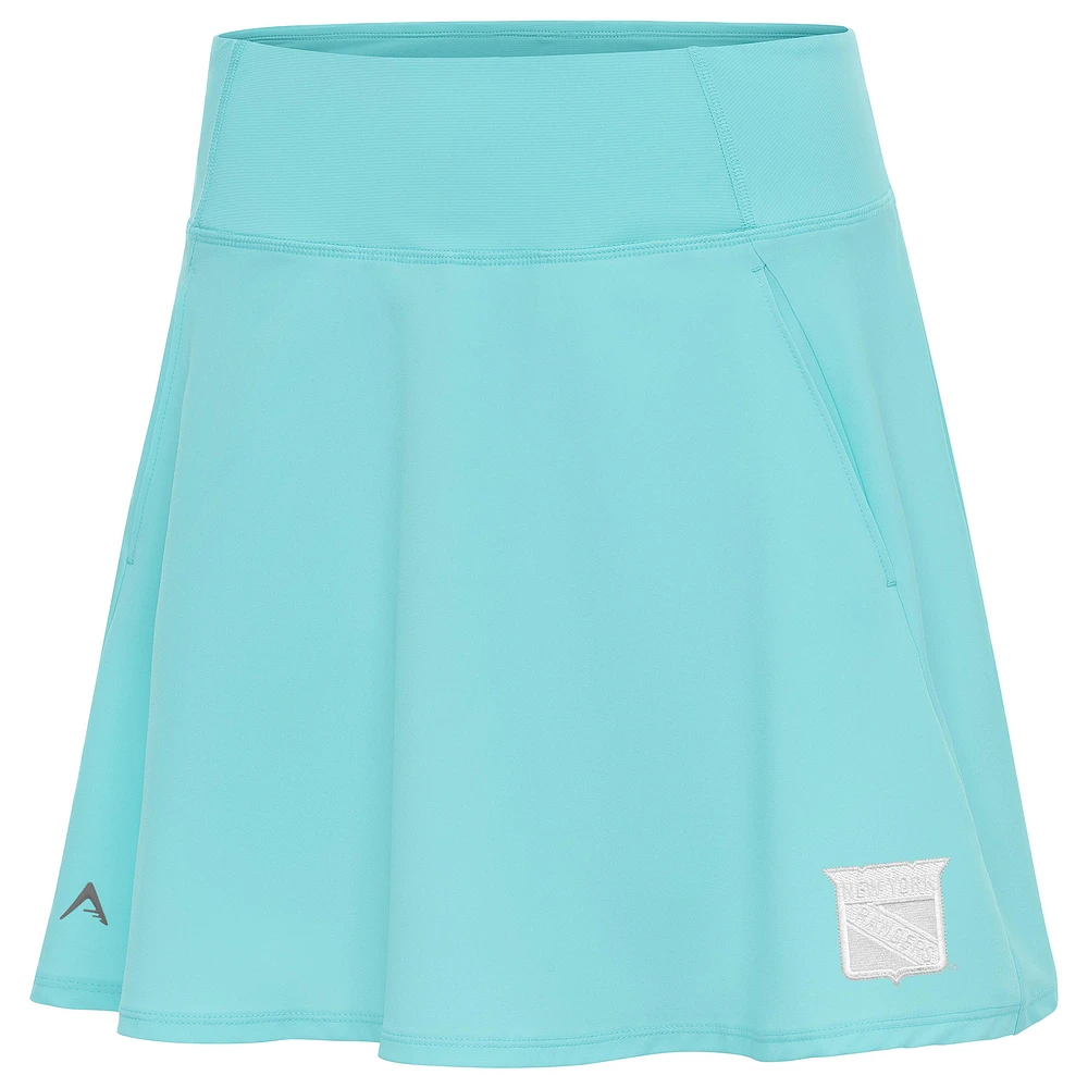 Women's Antigua Powder Blue New York Rangers White Logo Chip Skort