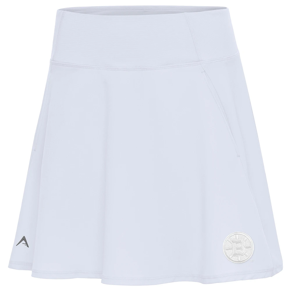 Women's Antigua White Boston Bruins Logo Chip Skort