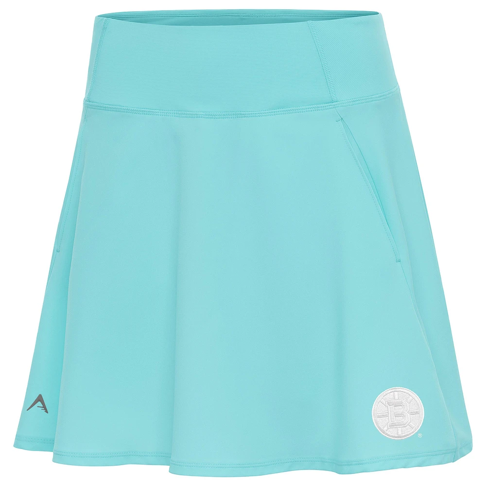 Women's Antigua Powder Blue Boston Bruins White Logo Chip Skort