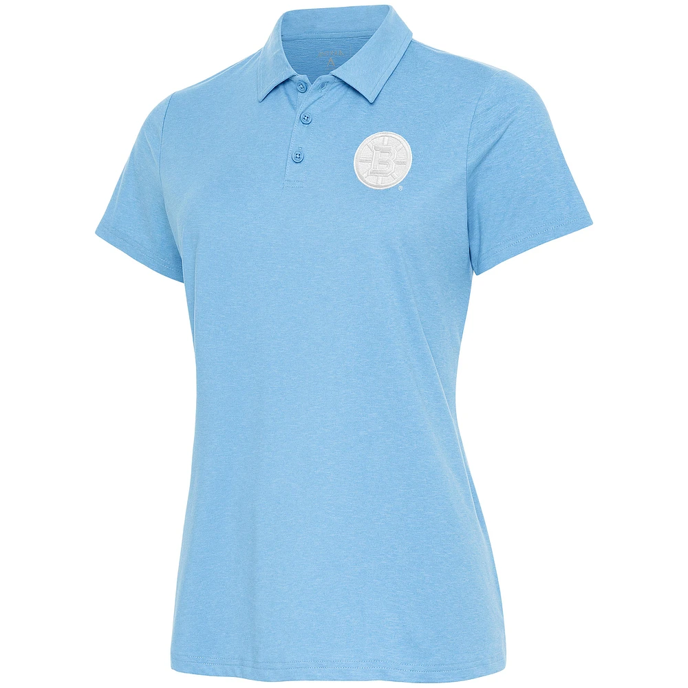 Women's Antigua Light Blue Boston Bruins White Logo Matter Polo