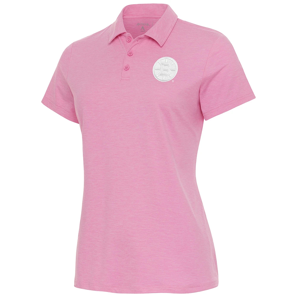 Women's Antigua Boston Bruins White Logo Matter Polo