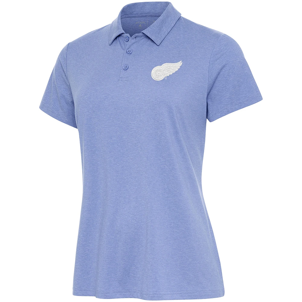 Women's Antigua Lavender Detroit Red Wings White Logo Matter Polo