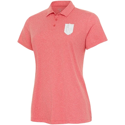 Women's Antigua Coral Vegas Golden Knights White Logo Matter Polo