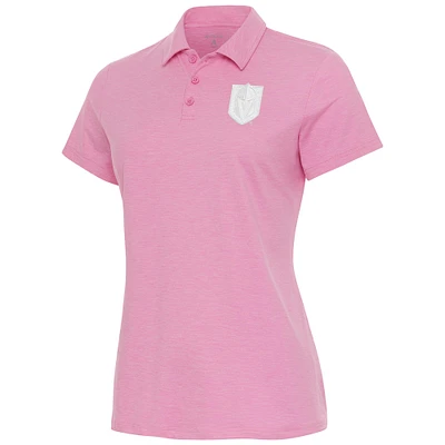 Women's Antigua Pink Vegas Golden Knights White Logo Matter Polo