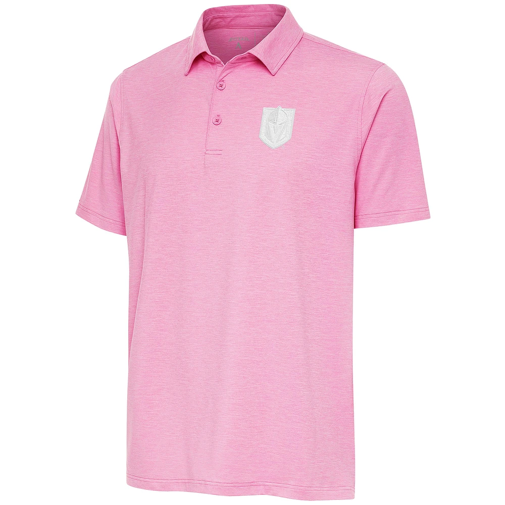 Men's Antigua Pink Vegas Golden Knights White Logo Par 3 Polo