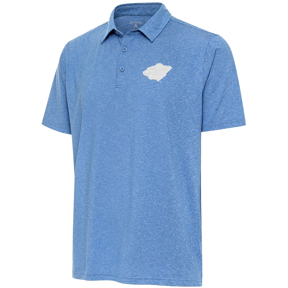Men's Antigua Blue Minnesota Wild White Logo Par 3 Polo