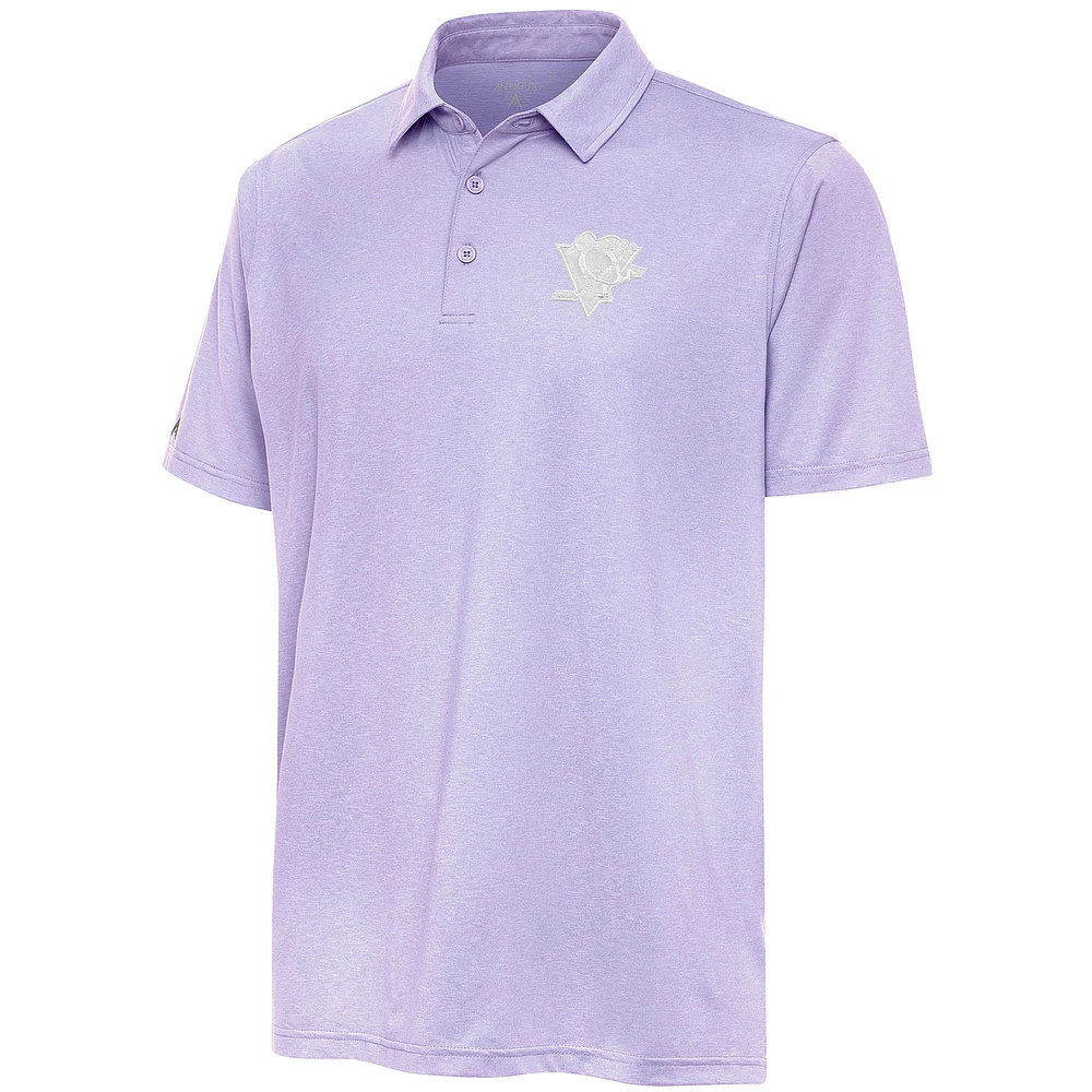 Men's Antigua Lavender Pittsburgh Penguins White Logo Par 3 Polo