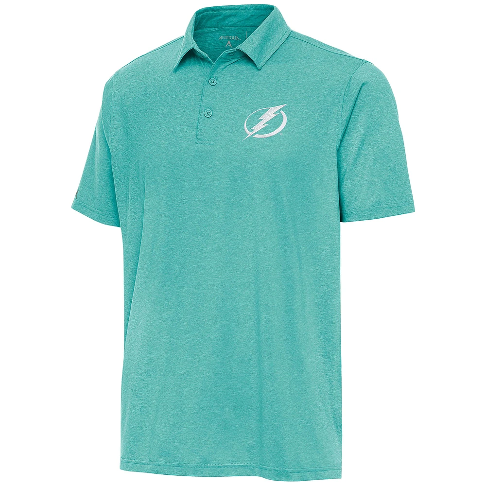 Men's Antigua Mint Tampa Bay Lightning White Logo Par 3 Polo
