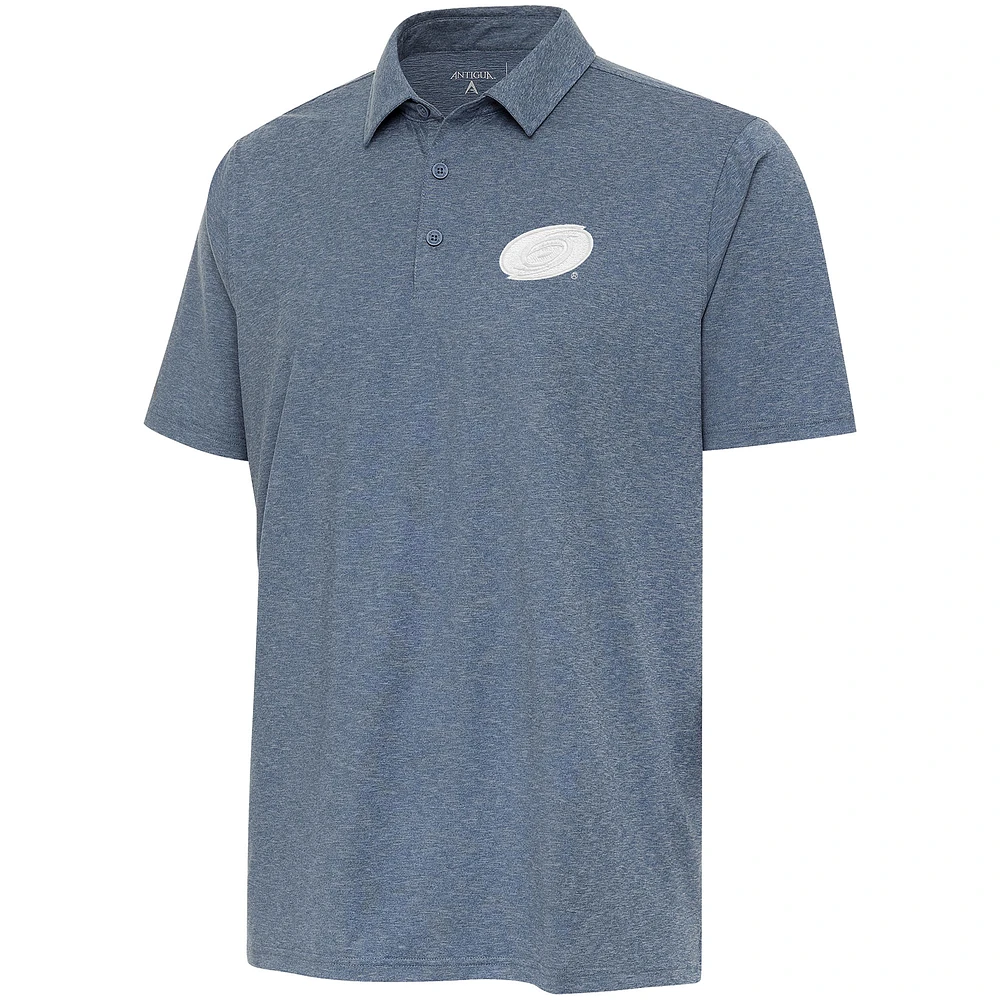 Men's Antigua Heather Navy Carolina Hurricanes White Logo Par 3 Polo