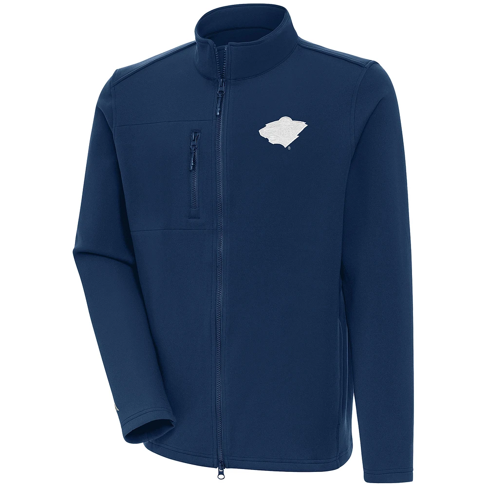 Men's Antigua Navy Minnesota Wild White Logo Objection Full-Zip Jacket