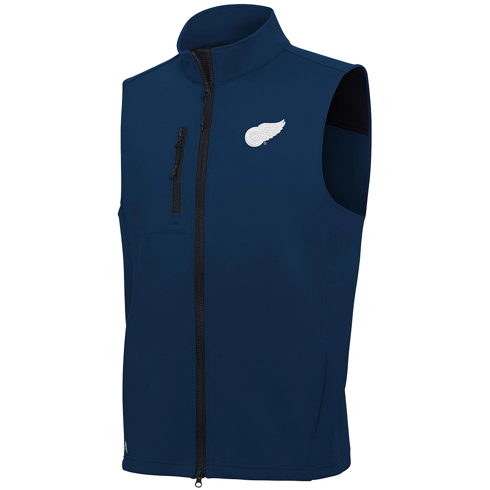 Men's Antigua Navy Detroit Red Wings White Logo Demand Full-Zip Vest