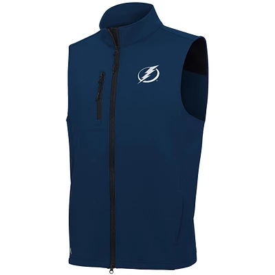 Men's Antigua Navy Tampa Bay Lightning White Logo Demand Full-Zip Vest