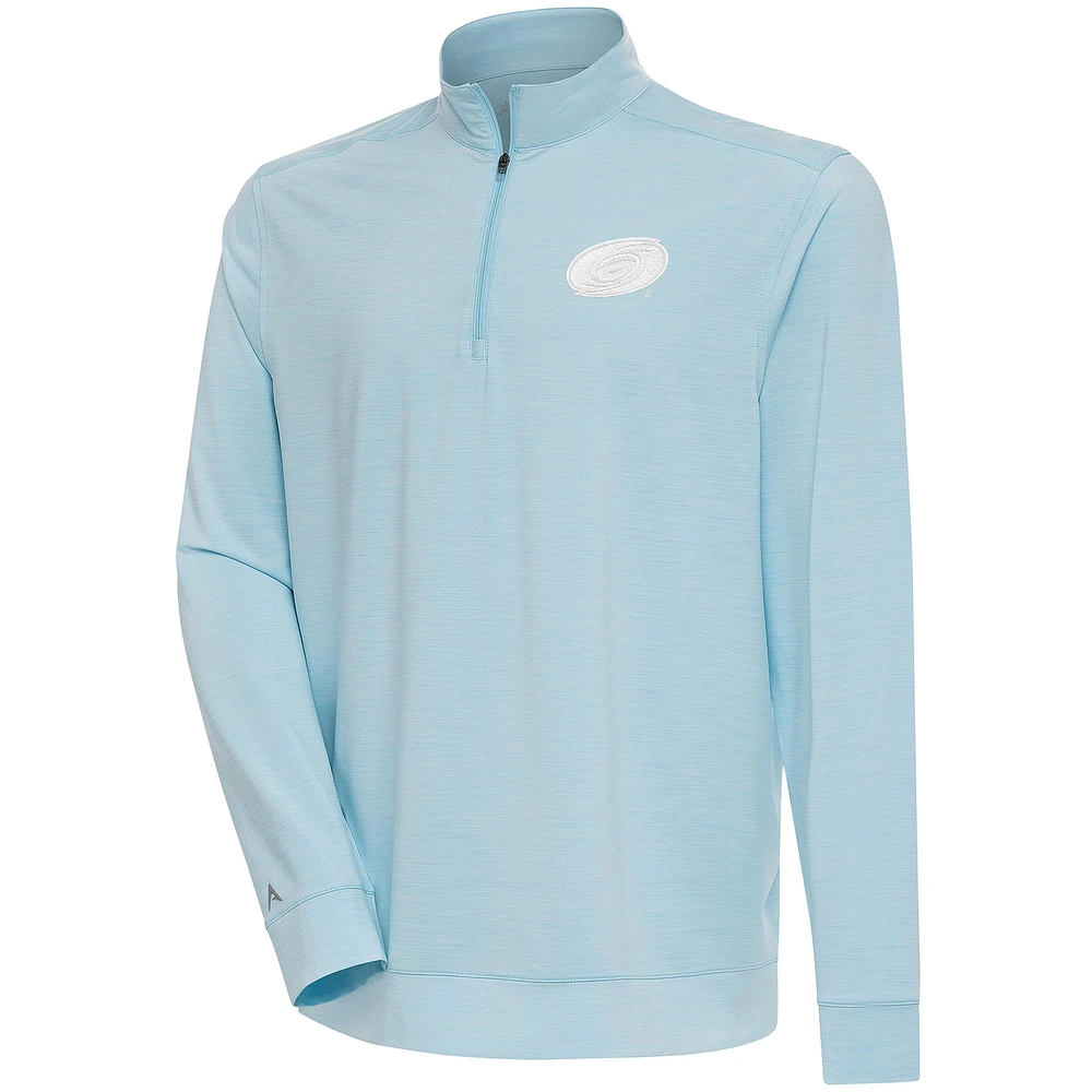 Men's Antigua Powder Blue Carolina Hurricanes White Logo Bright Quarter-Zip Pullover