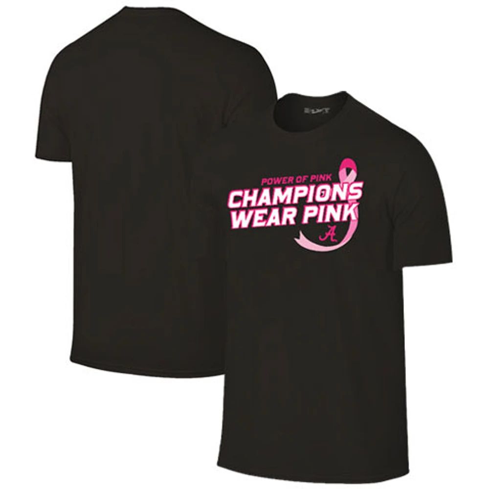 Unisex Black Alabama Crimson Tide Power of Pink Breast Cancer T-Shirt