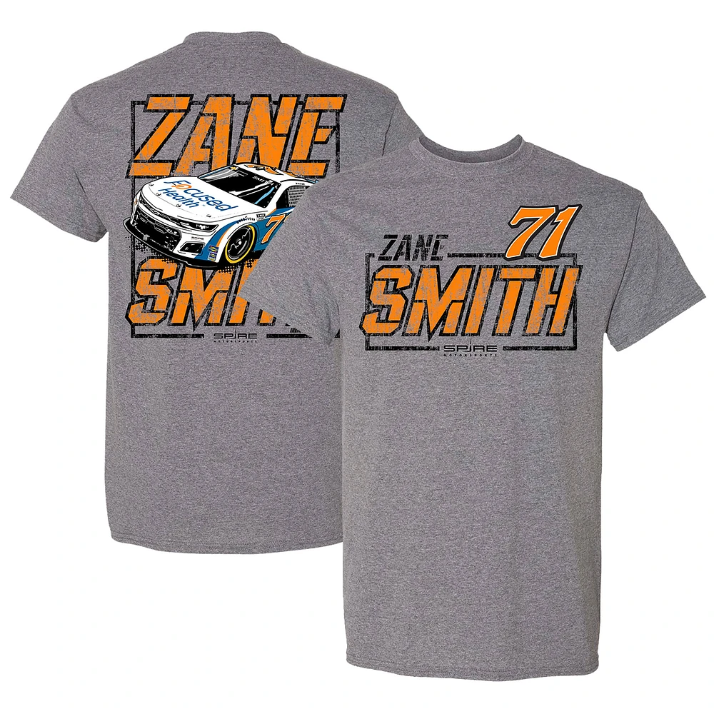 Men's Heather Charcoal Zane Smith Car T-Shirt