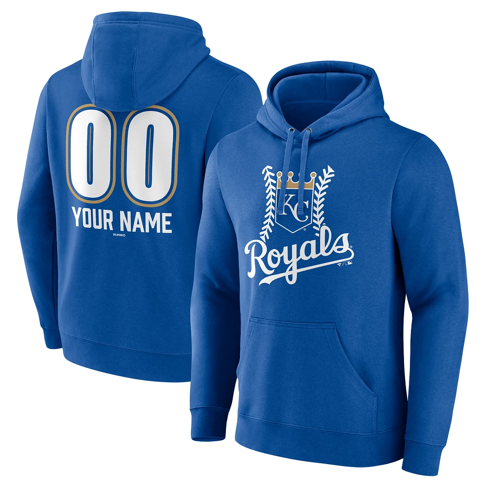 Men's Royal Kansas City Royals Personalized Name & Number Fastball Pullover Hoodie