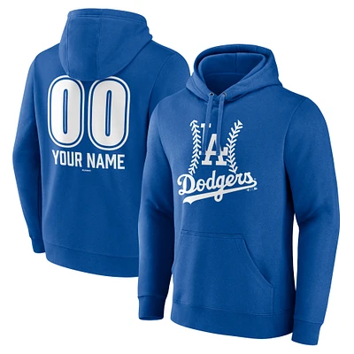Men's Royal Los Angeles Dodgers Personalized Name & Number Fastball Pullover Hoodie