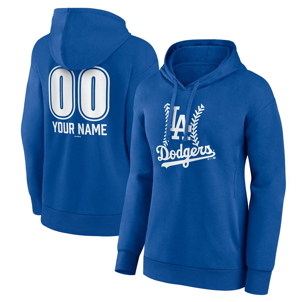 Women's Royal Los Angeles Dodgers Personalized Name & Number Fastball Pullover Hoodie