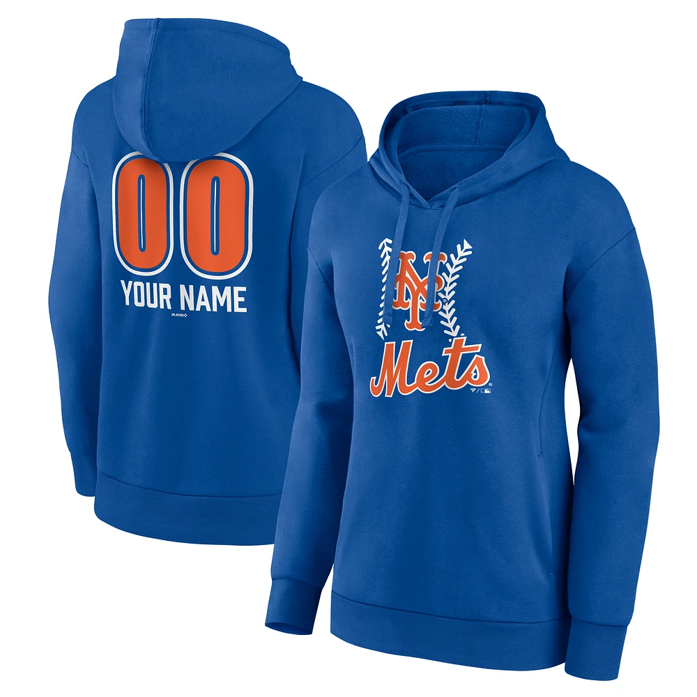 Women's Royal New York Mets Personalized Name & Number Fastball Pullover Hoodie