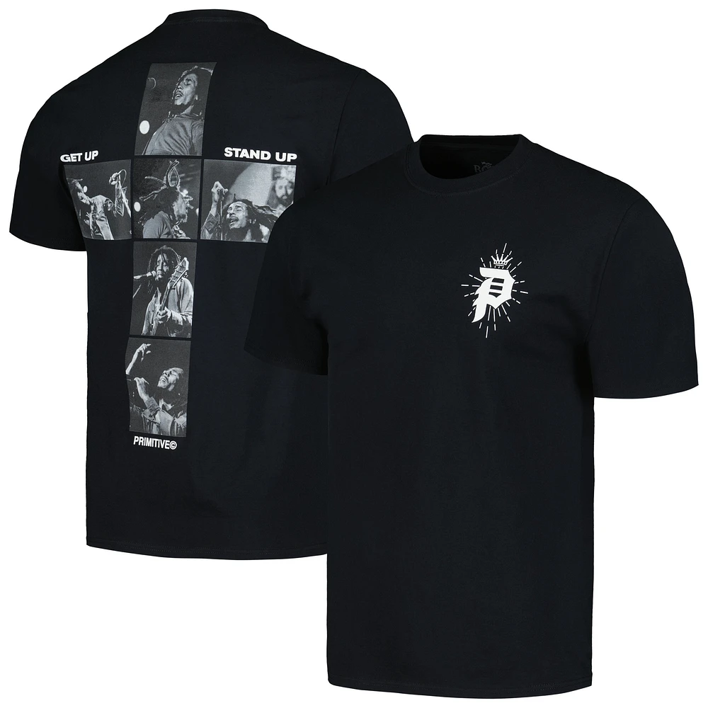 Unisex Primitive Apparel Black Bob Marley King Graphic T-Shirt
