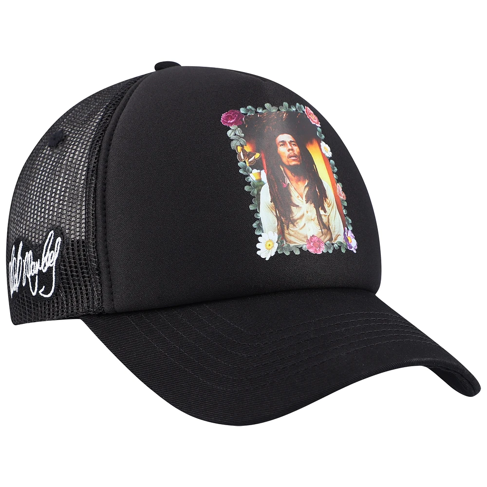 Unisex Primitive Apparel Black Bob Marley Everlasting Adjustable Trucker Hat