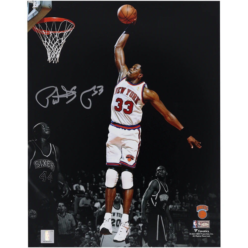 Patrick Ewing New York Knicks Autographed 11" x 14" Dunking vs L.A. Clippers Spotlight Photograph