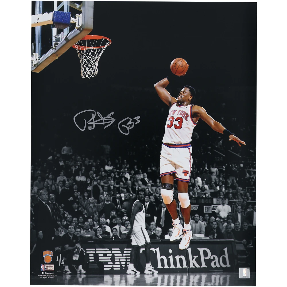 Limited Edition of 5: Patrick Ewing New York Knicks Autographed Spotlight Photo