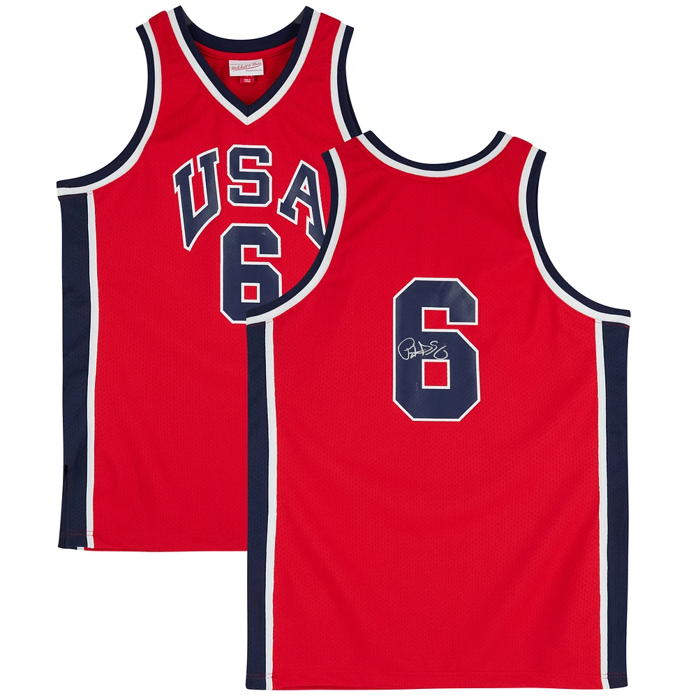 Patrick Ewing Team USA Autographed Red Mitchell & Ness 1984 Authentic Jersey