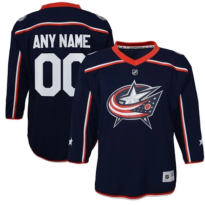 Youth Navy Columbus Blue Jackets Home Replica Custom Jersey