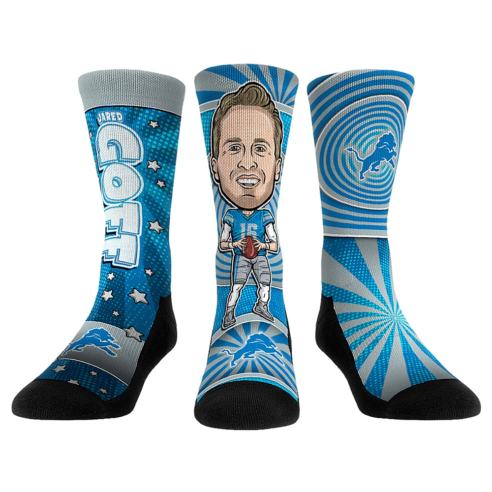 Unisex Rock Em Socks Jared Goff Detroit Lions Three-Pack Bobblehead Crew Set