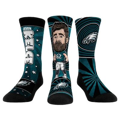 Unisex Rock Em Socks Jason Kelce Philadelphia Eagles Three-Pack Bobblehead Crew Set