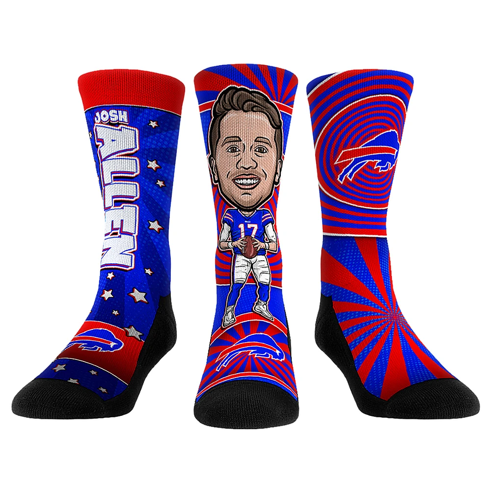 Unisex Rock Em Socks Josh Allen Buffalo Bills Three-Pack Bobblehead Crew Set