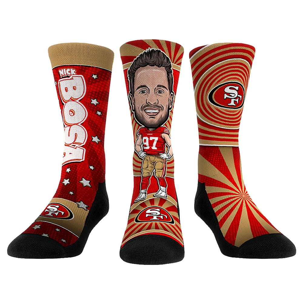 Unisex Rock Em Socks Nick Bosa San Francisco 49ers Three-Pack Bobblehead Crew Set